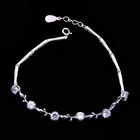 925 Silver Lucky Charm Bracelet Cubic With Three Leaf And Four Leaf Clover